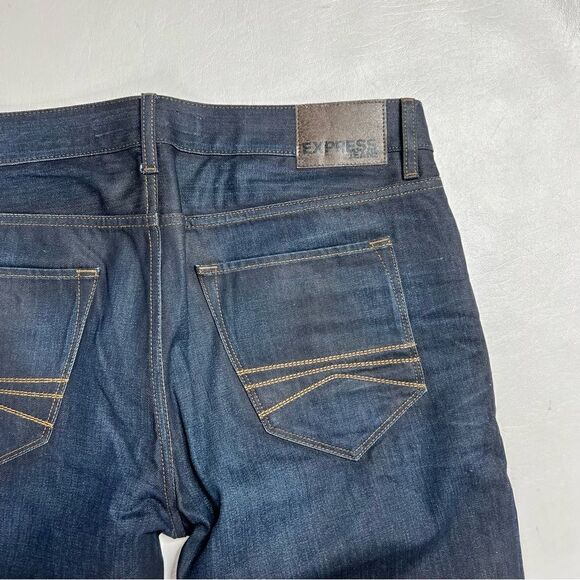 Express | NWOT Slum Fit RoccoāStraight Leg Dark DenimāJeans - Picture 5 of 5